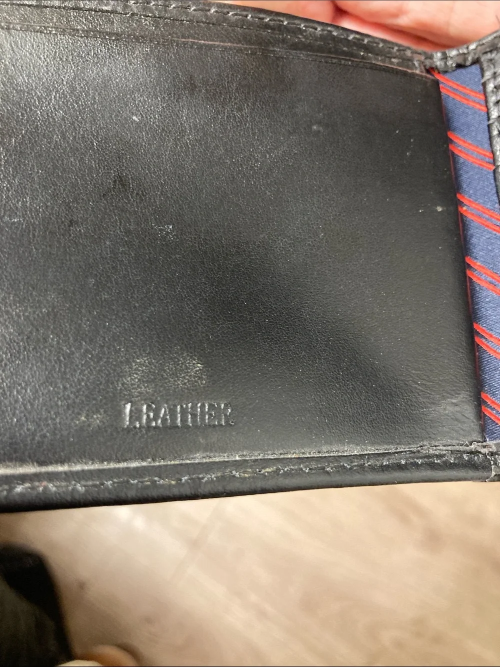 Tommy Hilfiger Black Leather Wallet with Flag Accent